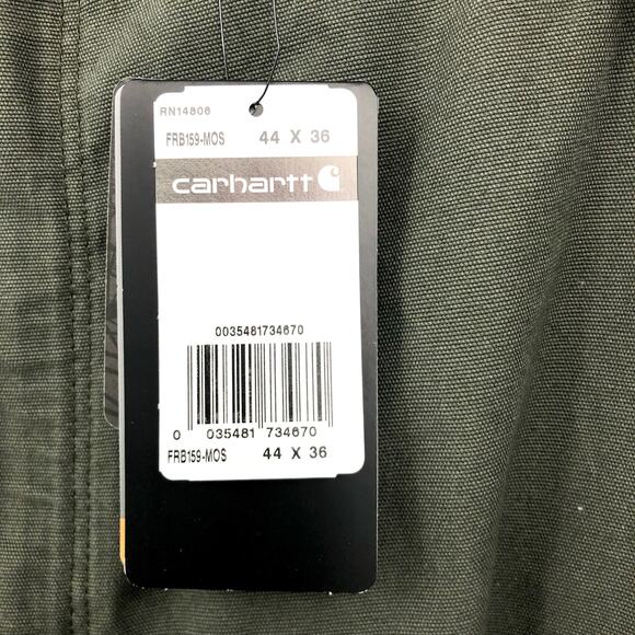 CARHARTT Mens Flame-Resistant Canvas Pants 44x36 Green Loose Fit Midweight  NWT - Picture 9 of 12